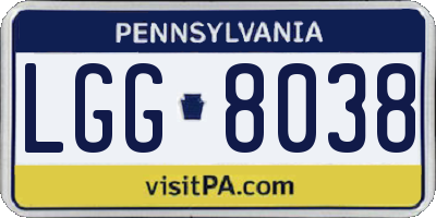 PA license plate LGG8038