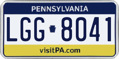PA license plate LGG8041