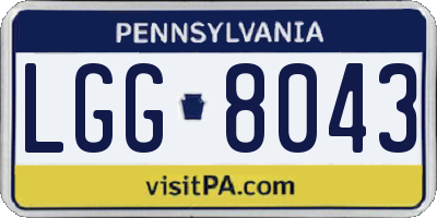 PA license plate LGG8043