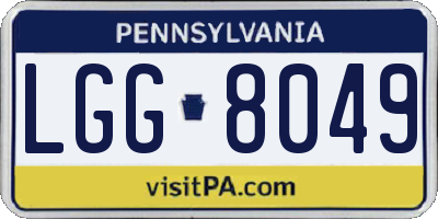 PA license plate LGG8049