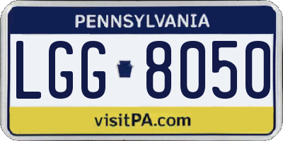PA license plate LGG8050