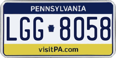 PA license plate LGG8058