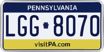 PA license plate LGG8070