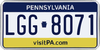 PA license plate LGG8071
