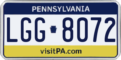 PA license plate LGG8072