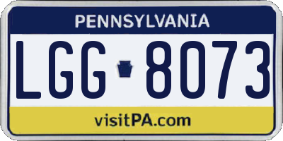 PA license plate LGG8073