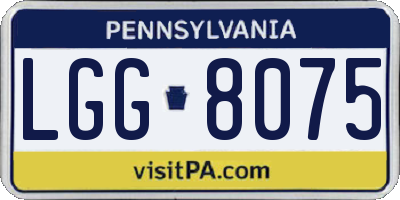 PA license plate LGG8075