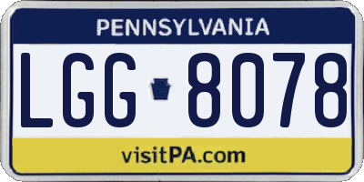 PA license plate LGG8078