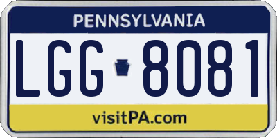 PA license plate LGG8081