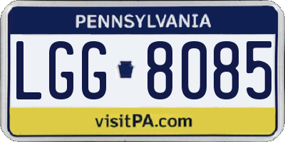 PA license plate LGG8085