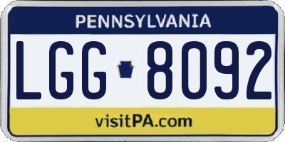 PA license plate LGG8092