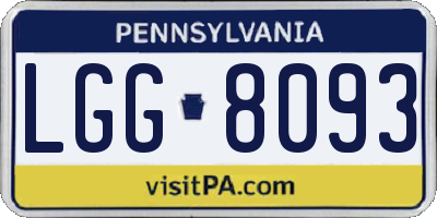 PA license plate LGG8093