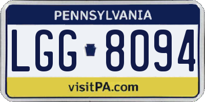 PA license plate LGG8094
