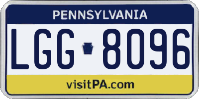 PA license plate LGG8096