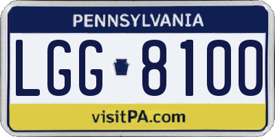 PA license plate LGG8100