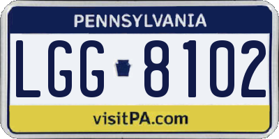 PA license plate LGG8102