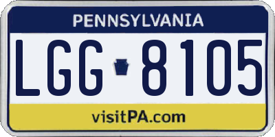 PA license plate LGG8105