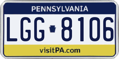 PA license plate LGG8106