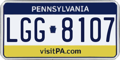 PA license plate LGG8107