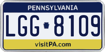 PA license plate LGG8109
