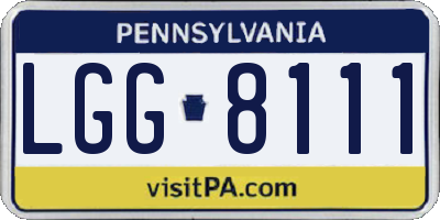 PA license plate LGG8111