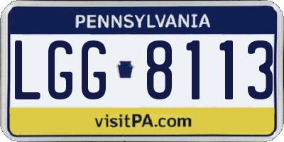 PA license plate LGG8113