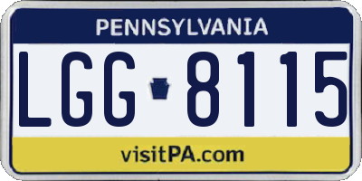 PA license plate LGG8115