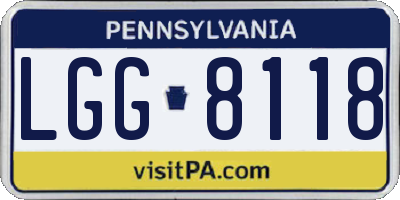 PA license plate LGG8118