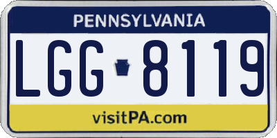 PA license plate LGG8119