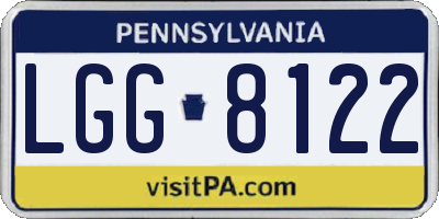 PA license plate LGG8122