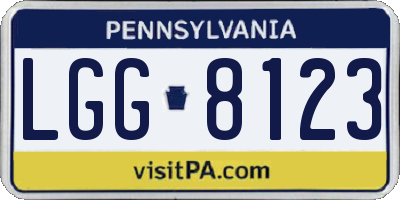 PA license plate LGG8123