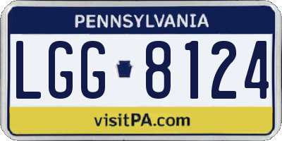 PA license plate LGG8124
