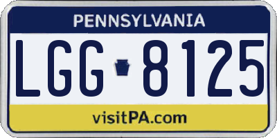 PA license plate LGG8125