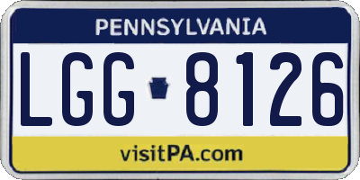 PA license plate LGG8126