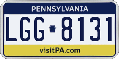 PA license plate LGG8131