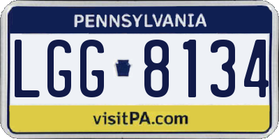 PA license plate LGG8134