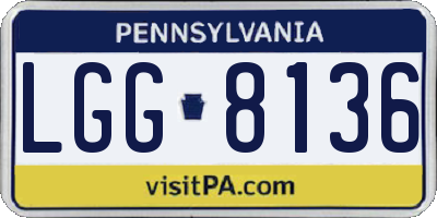 PA license plate LGG8136