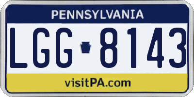 PA license plate LGG8143