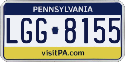 PA license plate LGG8155