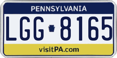 PA license plate LGG8165