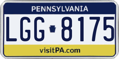 PA license plate LGG8175