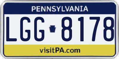 PA license plate LGG8178