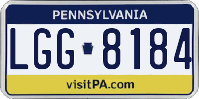 PA license plate LGG8184