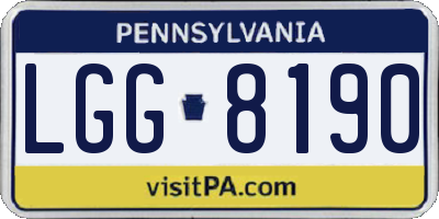PA license plate LGG8190
