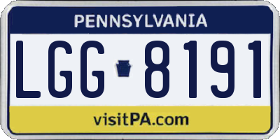 PA license plate LGG8191