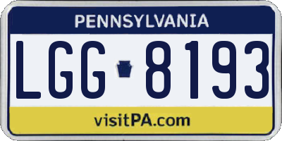 PA license plate LGG8193