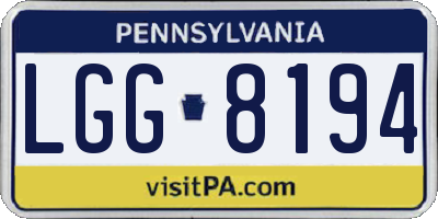 PA license plate LGG8194
