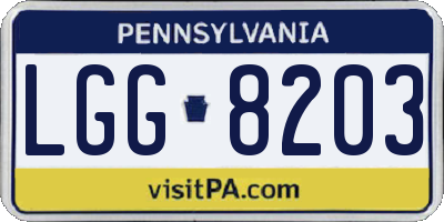 PA license plate LGG8203