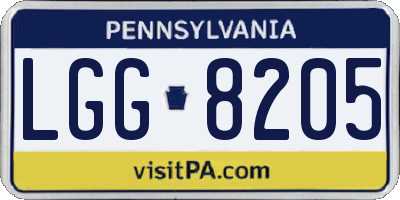 PA license plate LGG8205