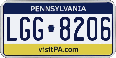 PA license plate LGG8206